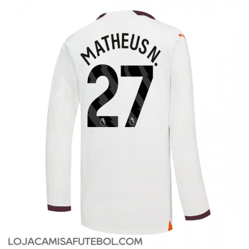 Camisa de Futebol Manchester City Matheus Nunes #27 Equipamento Secundário 2023-24 Manga Comprida